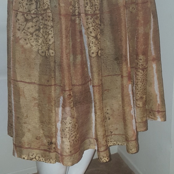 Circle Skirt - Midi Length Semi-Sheer Fabric Elastic Waistband Women's Summer - Picture 4 of 6